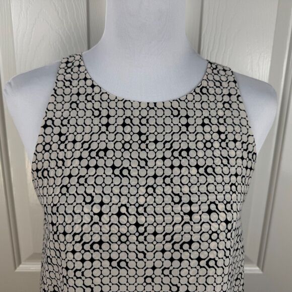 Max Studio Women Halter Top Size Small Geometric Print Black Beige Sleeveless - Picture 2 of 9